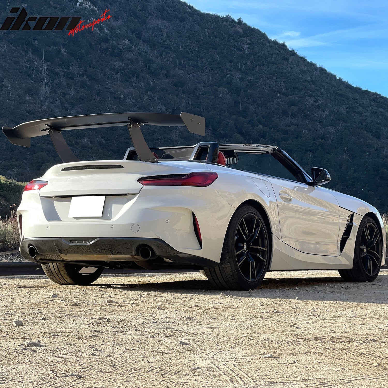 Universal 57'' GT Trunk Spoiler V1 Brackets V4A Legs + Side Plates ABS