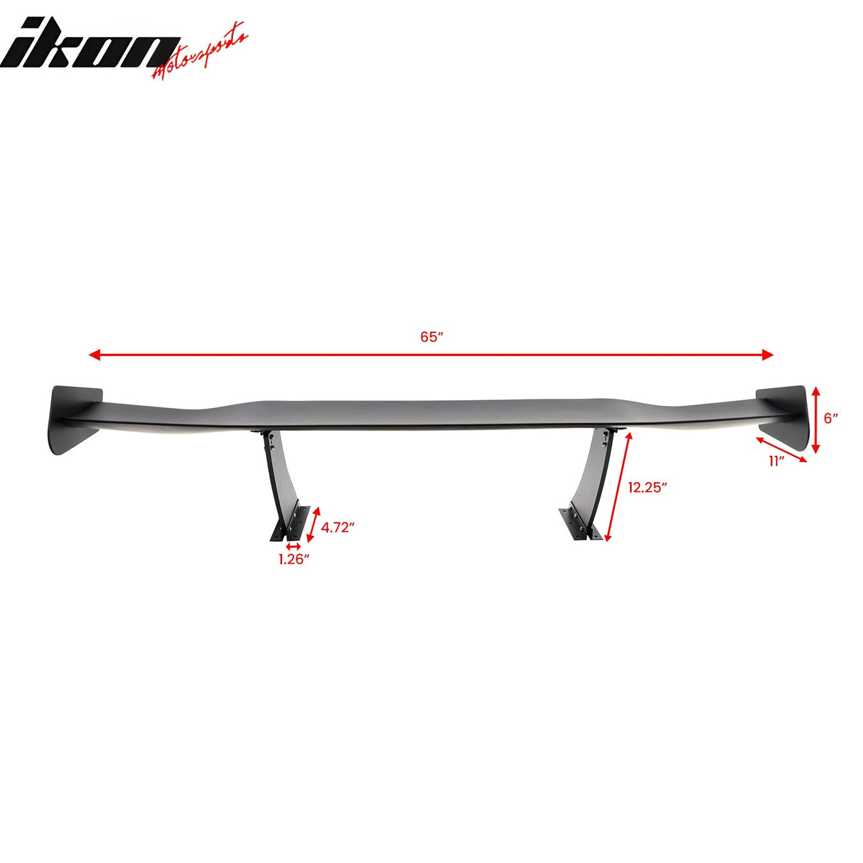 Universal 65'' GT Trunk Spoiler V1 Brackets V4A Legs + V4C Plates ABS