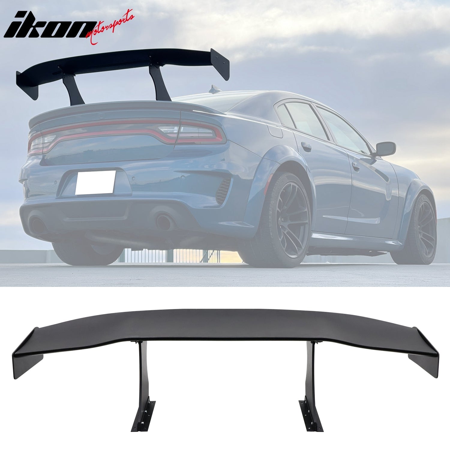 Universal 57'' GT Trunk Spoiler V1 Brackets V4B Legs + V4C Plates ABS