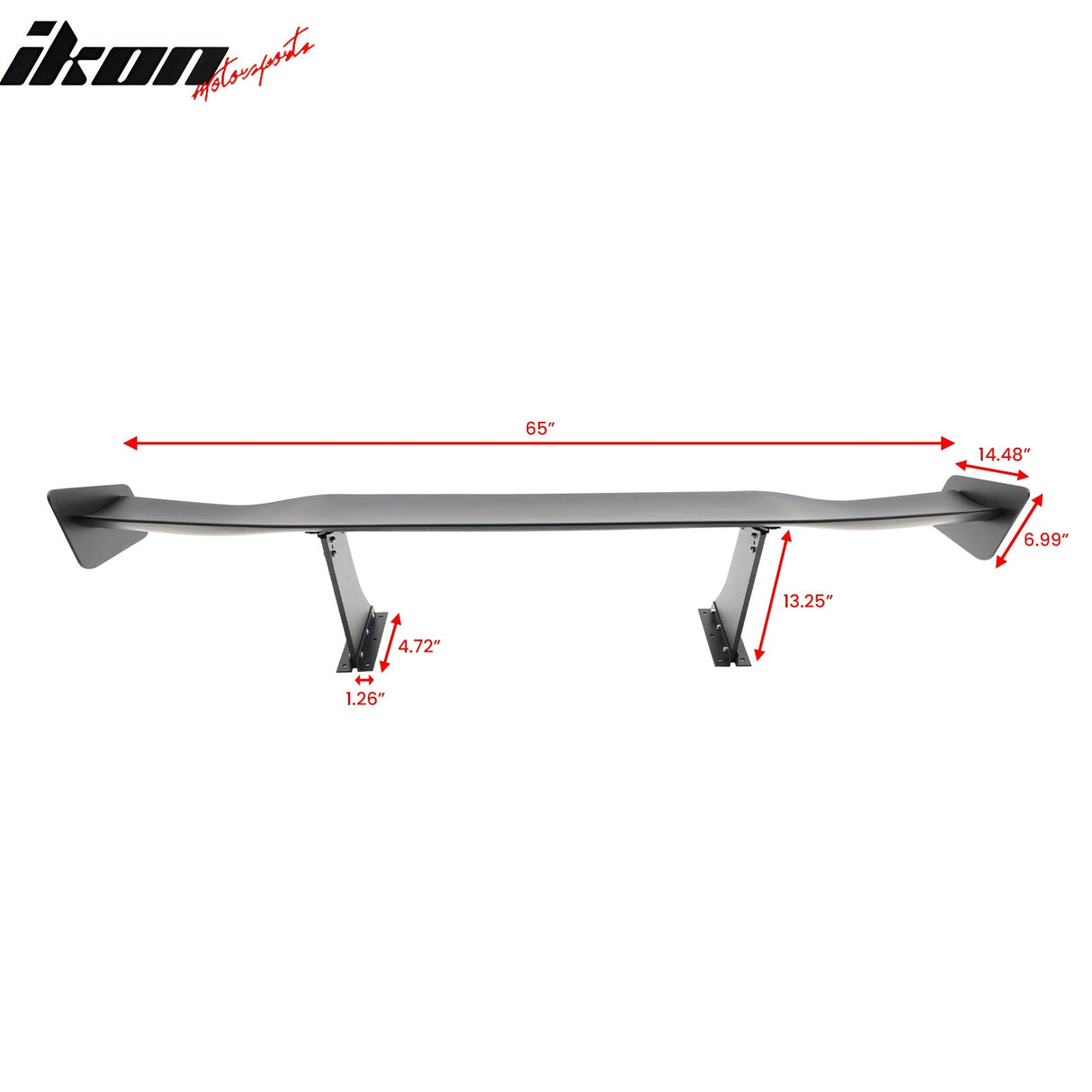 Universal 65'' GT Trunk Spoiler V1 Brackets V4C Legs + V4D Plates ABS