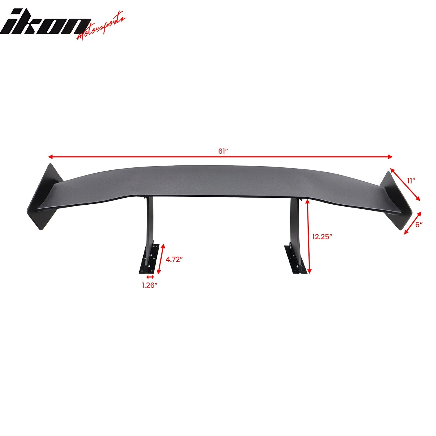 Universal 61'' GT Trunk Spoiler V1 Brackets V4A Legs + V4C Plates ABS