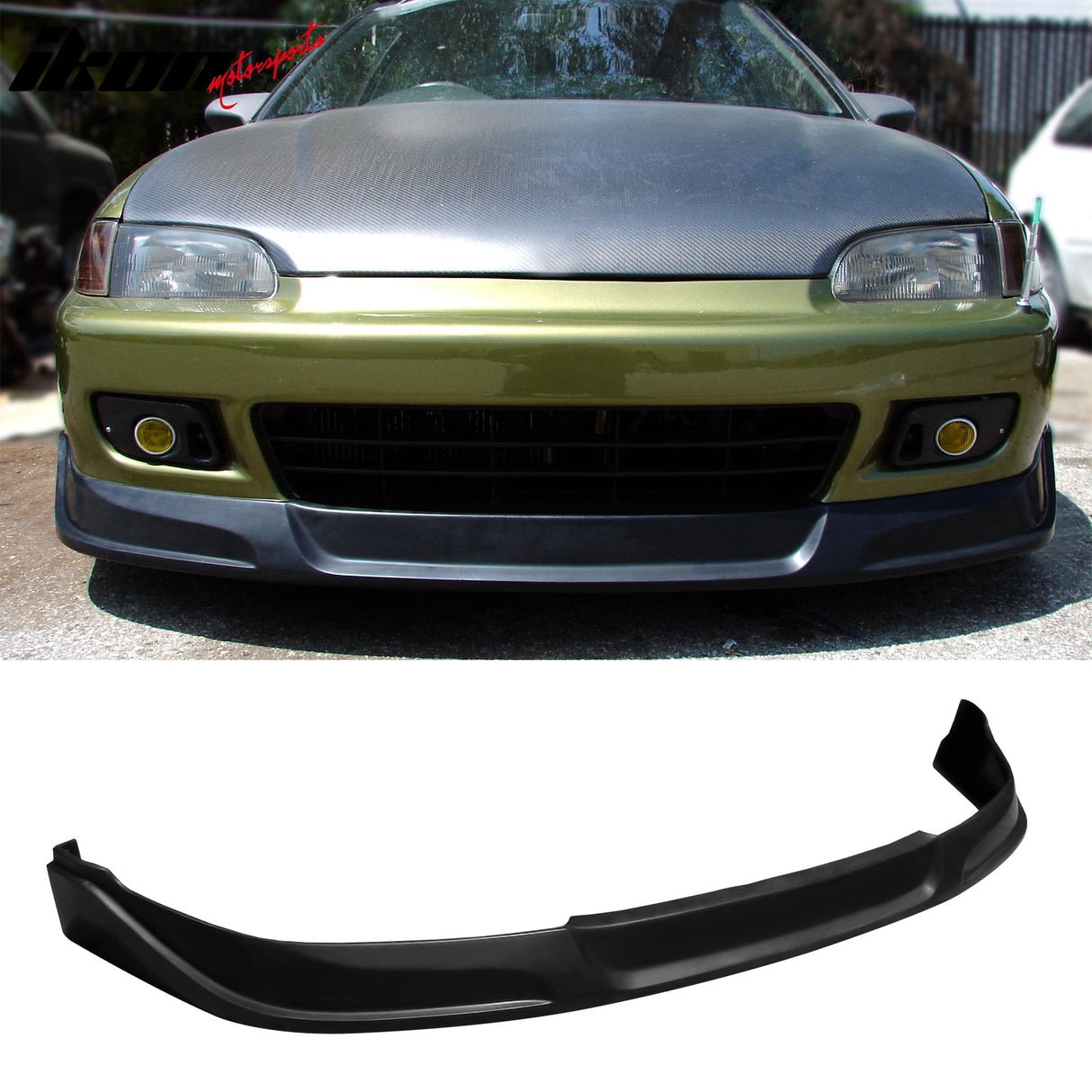 Rear Diffuser & Front Lip For 1992-1995 Honda Civic PU Unpainted Black