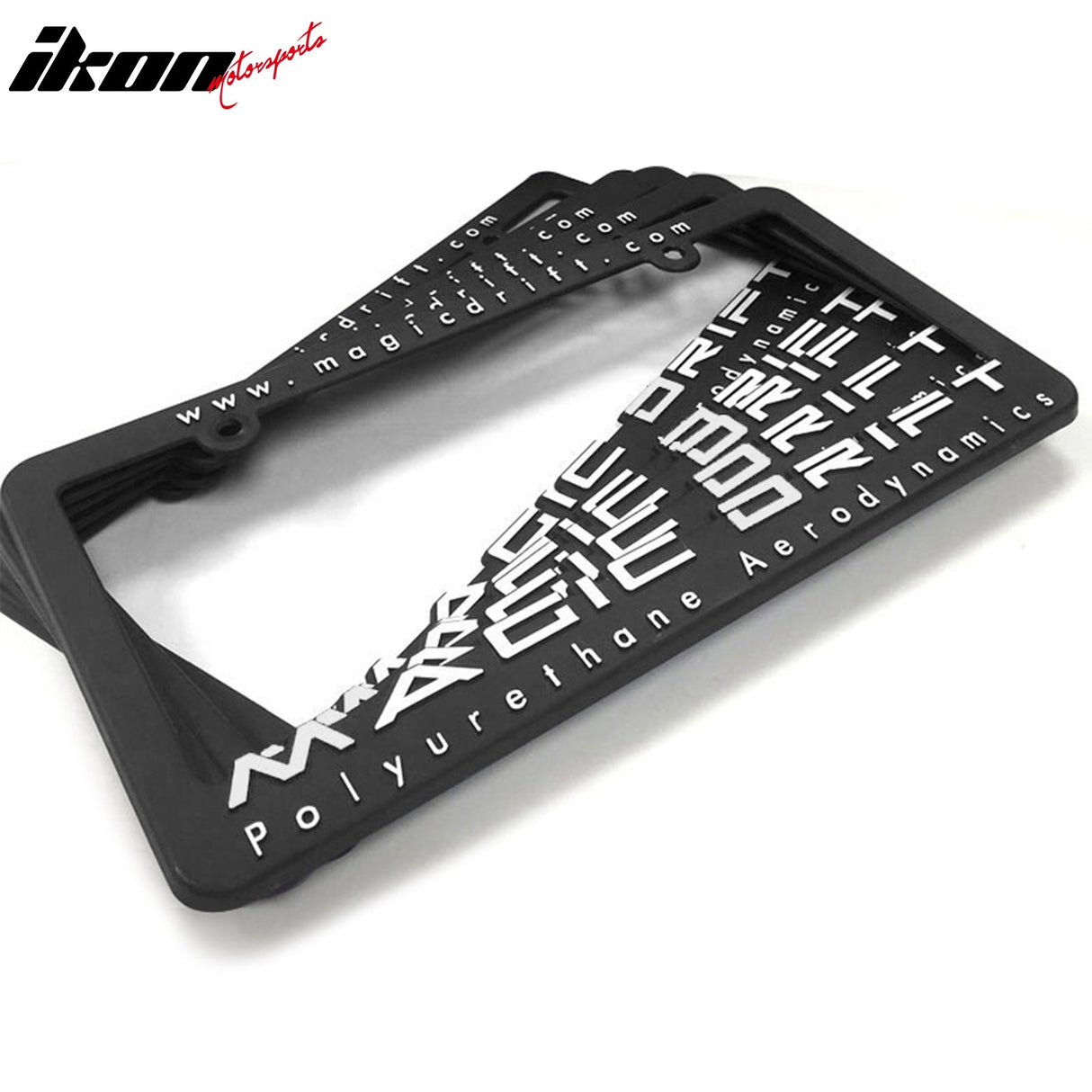 Universal Fitment Rear License Plate Frames JDM Style PU Black