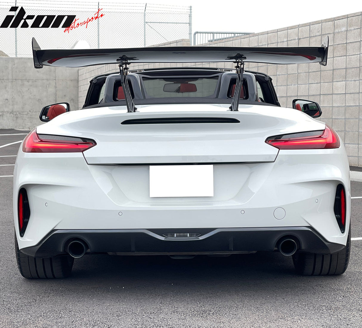 56"Inch GT Style Trunk Spoiler V1 Side Plates V3 Legs 3D Carbon Fiber