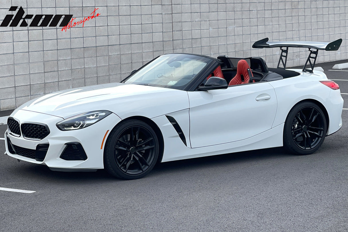 56"Inch GT Style Trunk Spoiler V1 Side Plates V6 Legs 3D Carbon Fiber