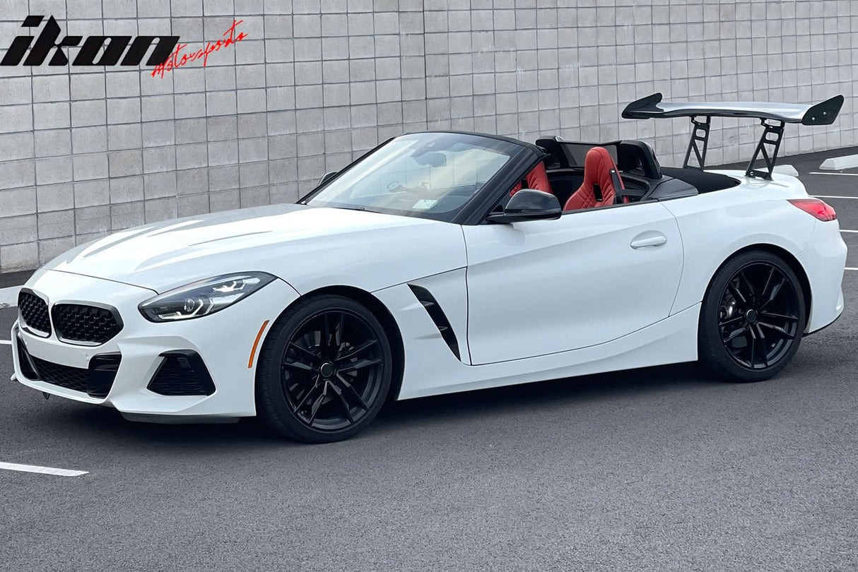 56"Inch GT Style Trunk Spoiler V1 Side Plates V6 Legs 3D Carbon Fiber