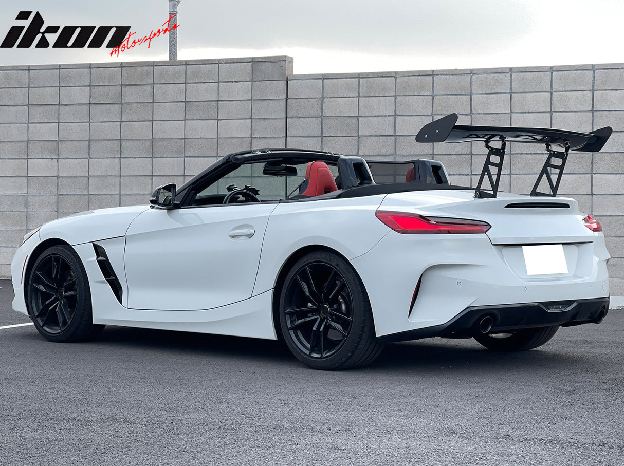 56"Inch GT Style Trunk Spoiler V1 Side Plates V6 Legs 3D Carbon Fiber