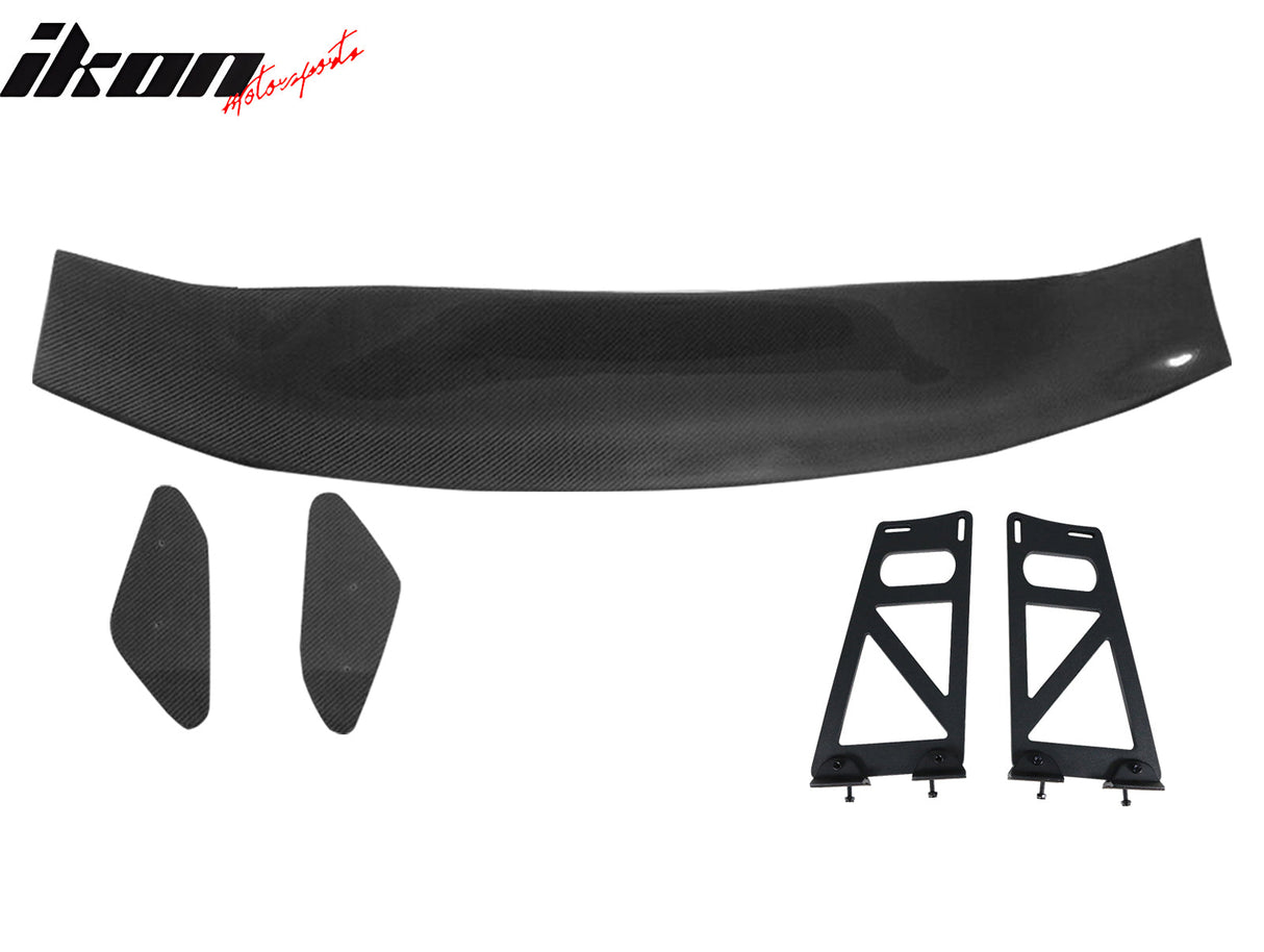 56"Inch GT Style Trunk Spoiler V1 Side Plates V6 Legs 3D Carbon Fiber