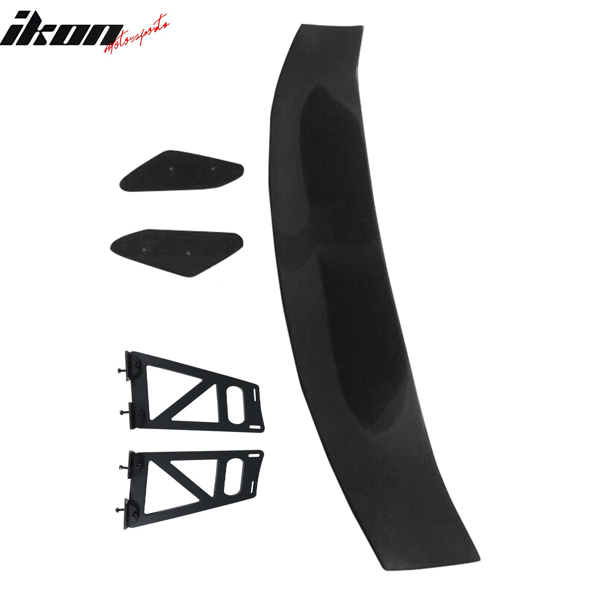 56"Inch GT Style Trunk Spoiler V1 Side Plates V6 Legs 3D Carbon Fiber
