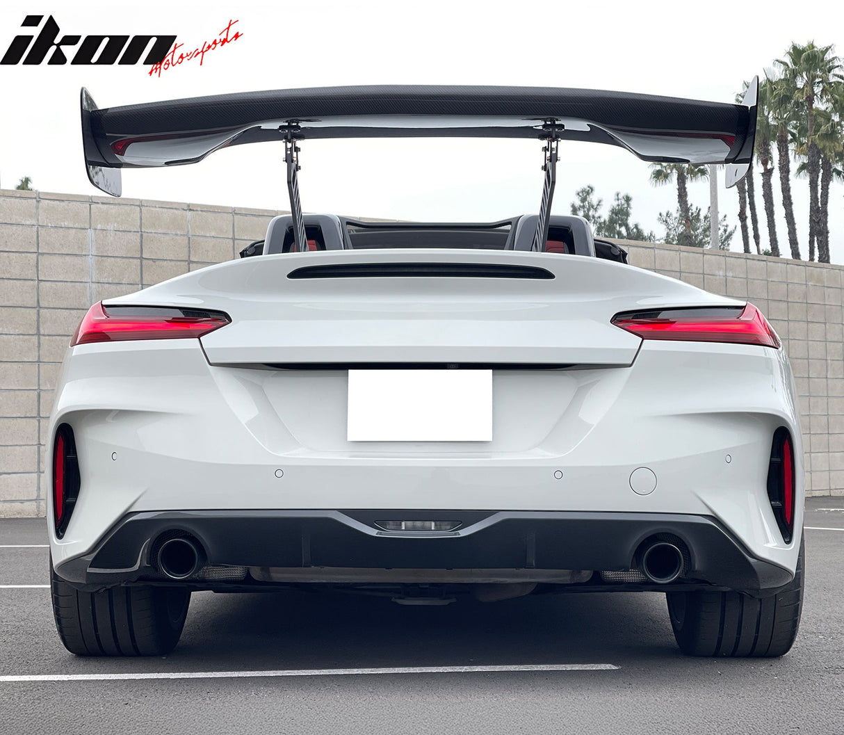 57'' 12" Height Drag Trunk Spoiler V2 Side Plates V3 Legs Carbon Fiber