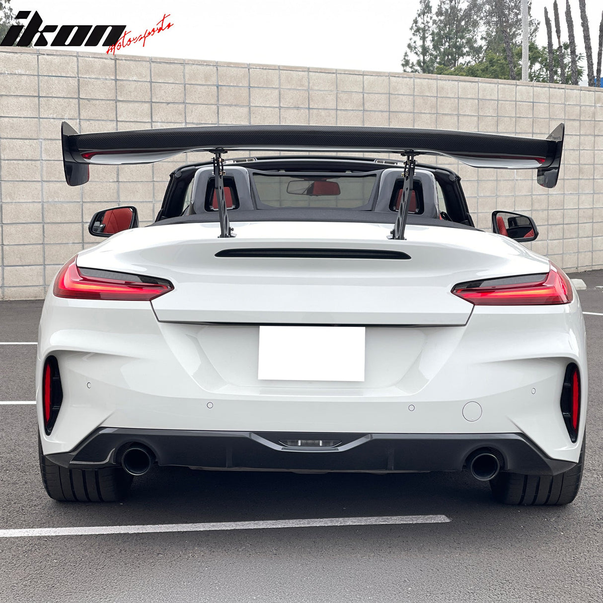 57'' 12" Height Drag Trunk Spoiler V2 Side Plates V5 Legs Carbon Fiber