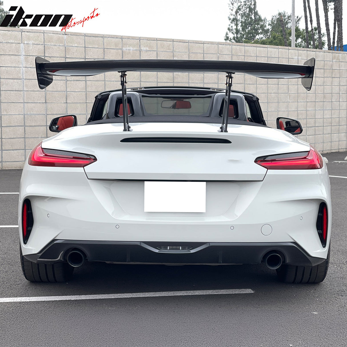 57'' 12" Height Drag Trunk Spoiler V2 Side Plates V6 Legs Carbon Fiber