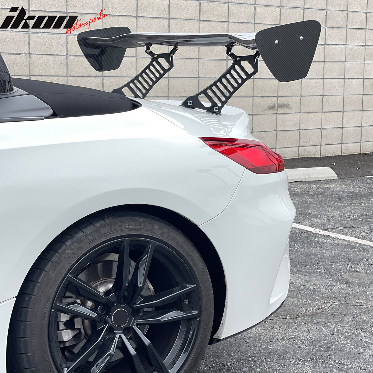 56"Inch GT Style Trunk Spoiler V3 Side Plates V3 Legs 3D Carbon Fiber