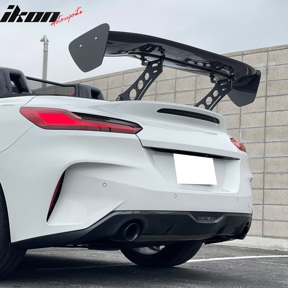 56"Inch GT Style Trunk Spoiler V3 Side Plates V5 Legs 3D Carbon Fiber