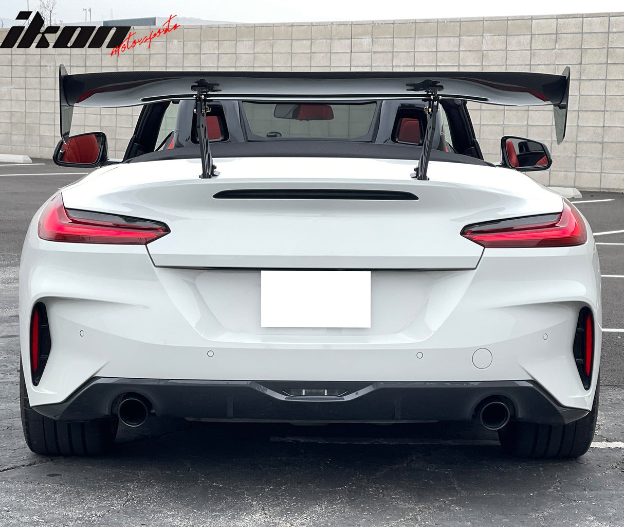 56"Inch GT Style Trunk Spoiler V3 Side Plates V5 Legs 3D Carbon Fiber