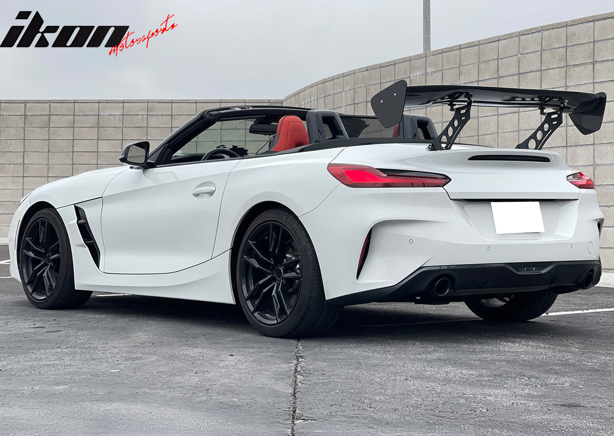 56"Inch GT Style Trunk Spoiler V3 Side Plates V5 Legs 3D Carbon Fiber