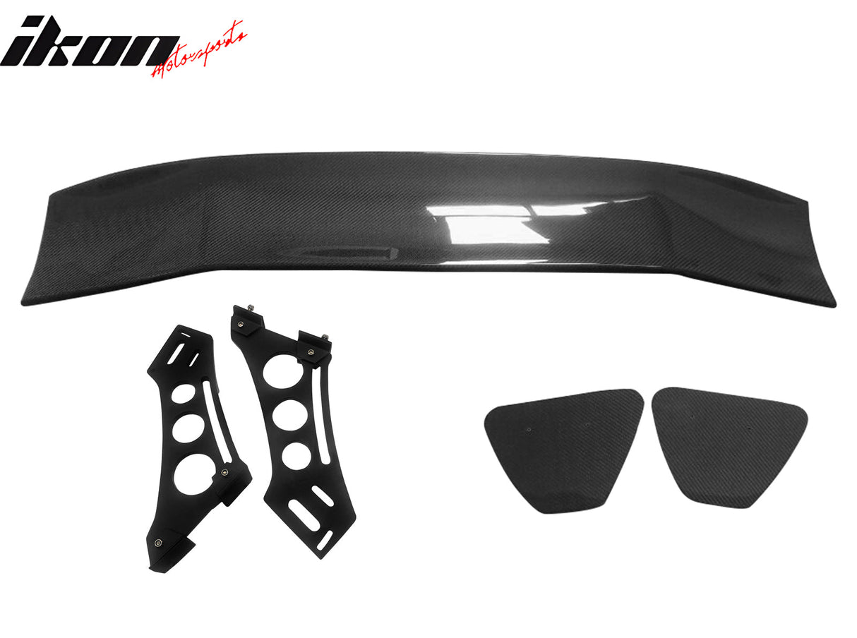 56"Inch GT Style Trunk Spoiler V3 Side Plates V5 Legs 3D Carbon Fiber