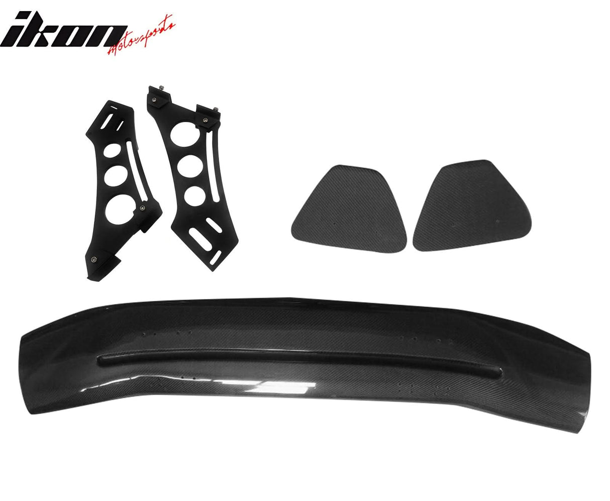 56"Inch GT Style Trunk Spoiler V3 Side Plates V5 Legs 3D Carbon Fiber