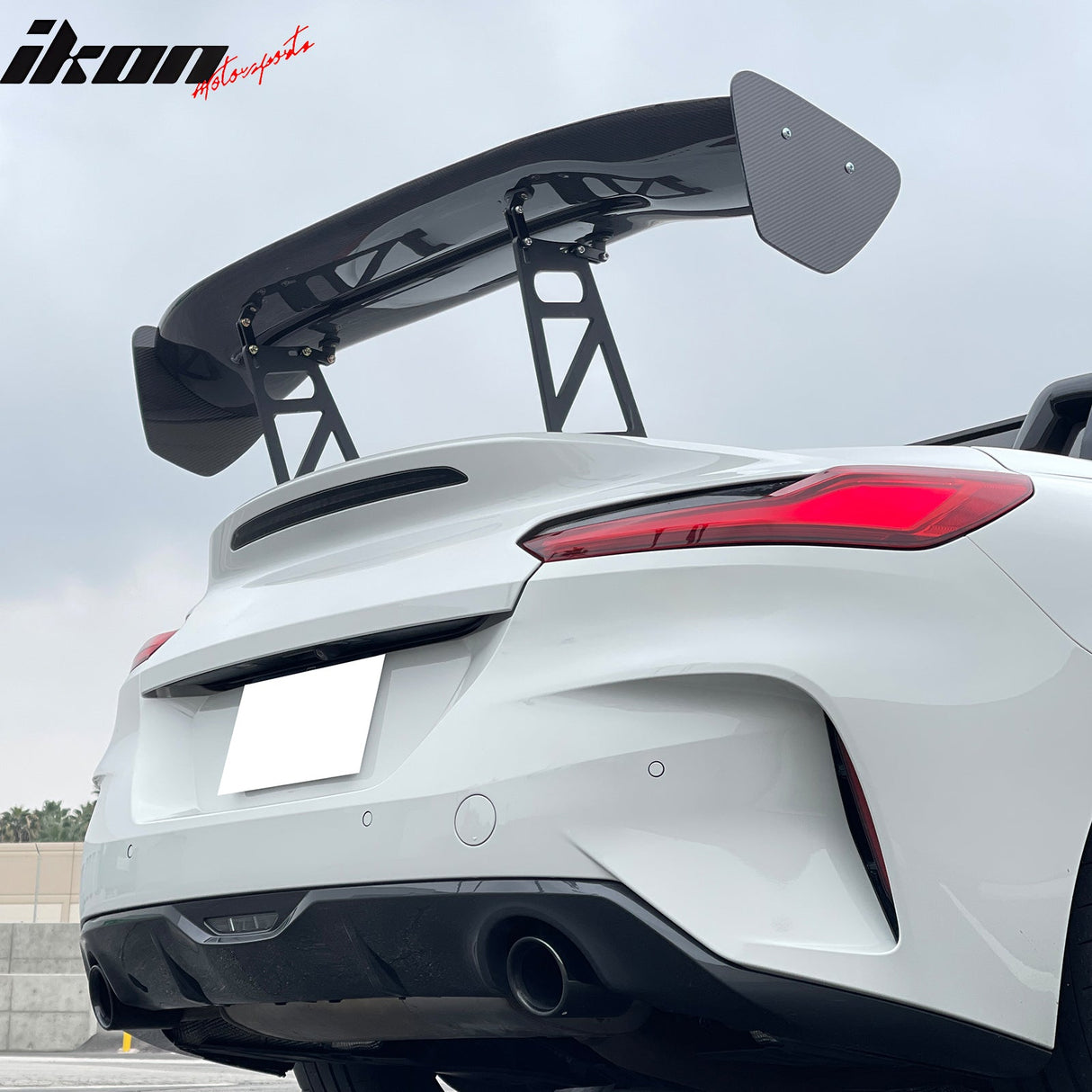 56"Inch GT Style Trunk Spoiler V3 Side Plates V6 Legs 3D Carbon Fiber