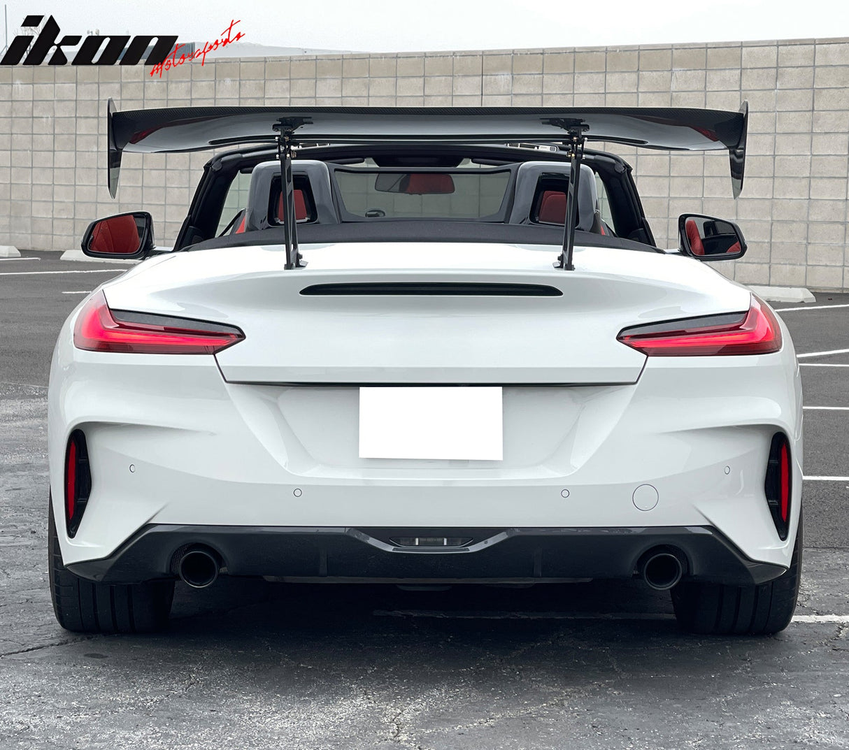 56"Inch GT Style Trunk Spoiler V3 Side Plates V6 Legs 3D Carbon Fiber