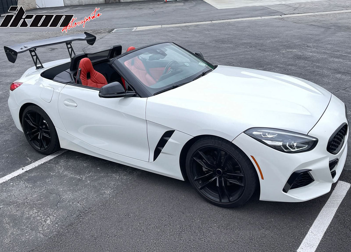 56"Inch GT Style Trunk Spoiler V3 Side Plates V6 Legs 3D Carbon Fiber