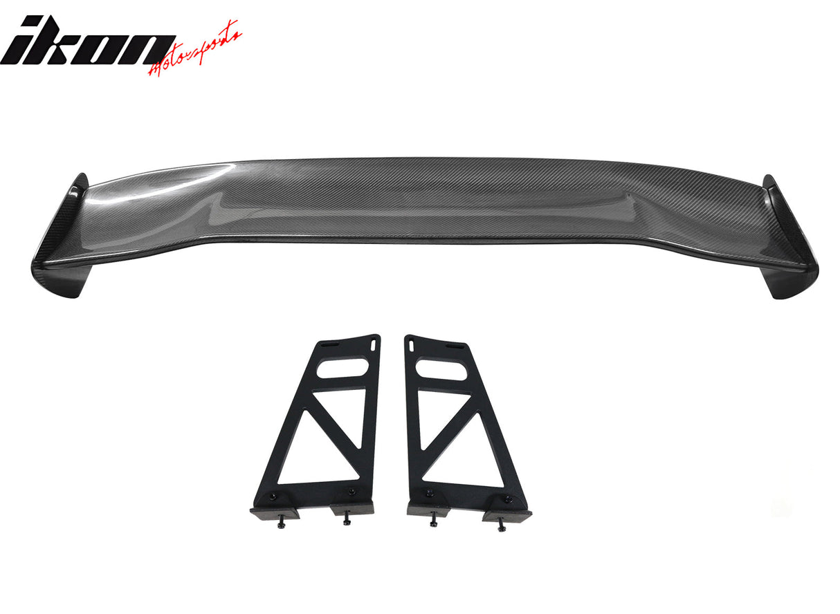 56"Inch GT Style Trunk Spoiler V3 Side Plates V6 Legs 3D Carbon Fiber