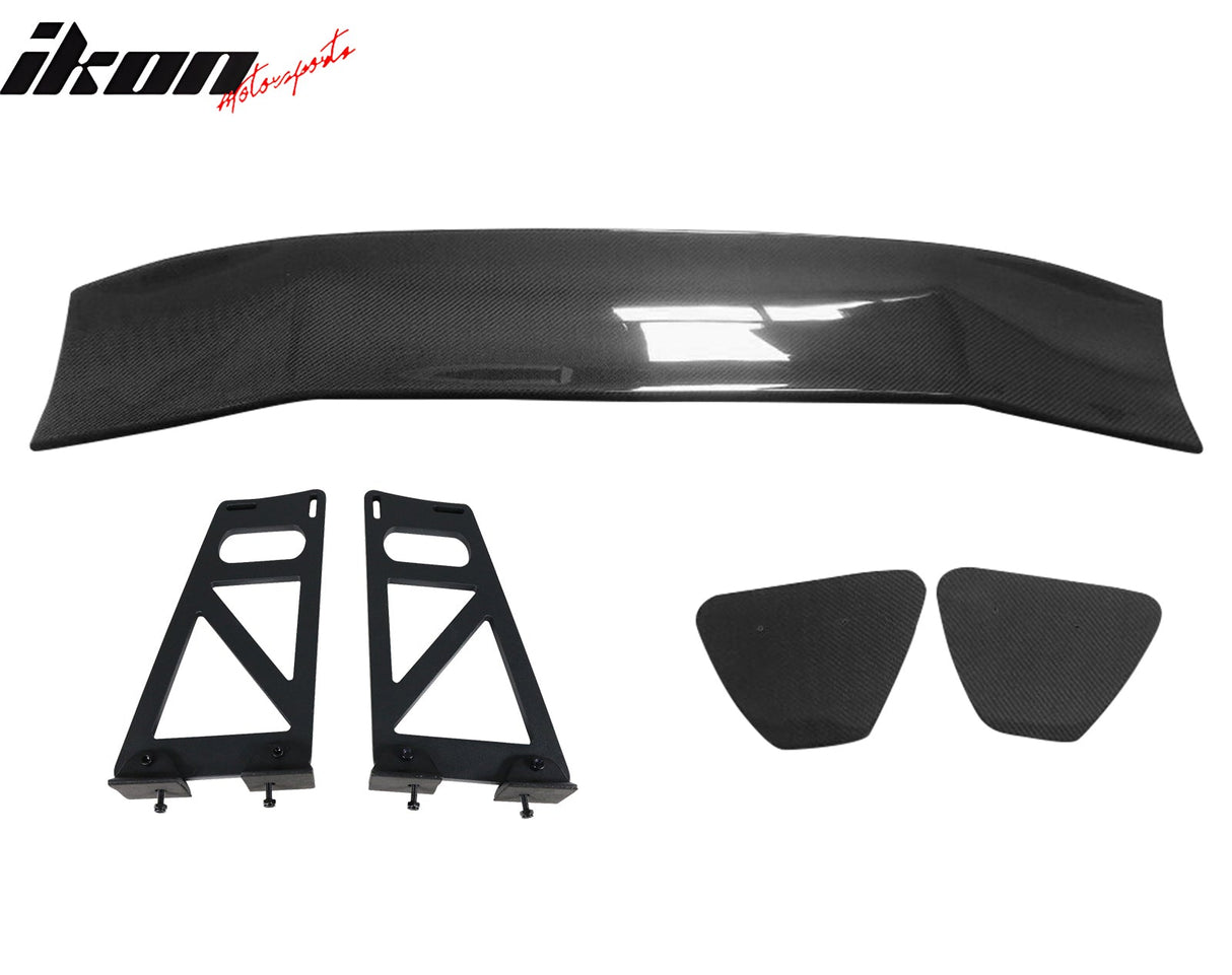 56"Inch GT Style Trunk Spoiler V3 Side Plates V6 Legs 3D Carbon Fiber