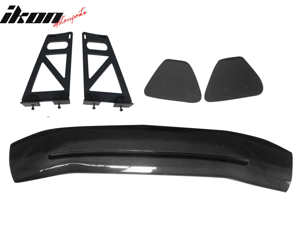 56"Inch GT Style Trunk Spoiler V3 Side Plates V6 Legs 3D Carbon Fiber