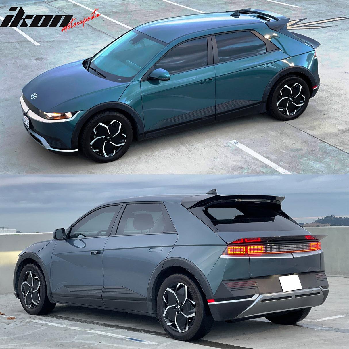 2022-2024 Hyundai Ioniq 5 Carbon Fiber Print Trunk + Roof Spoiler ABS
