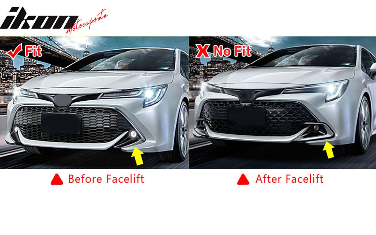 2019-2021 Toyota Corolla Matte Black Front Bumper Lip + Side Canards