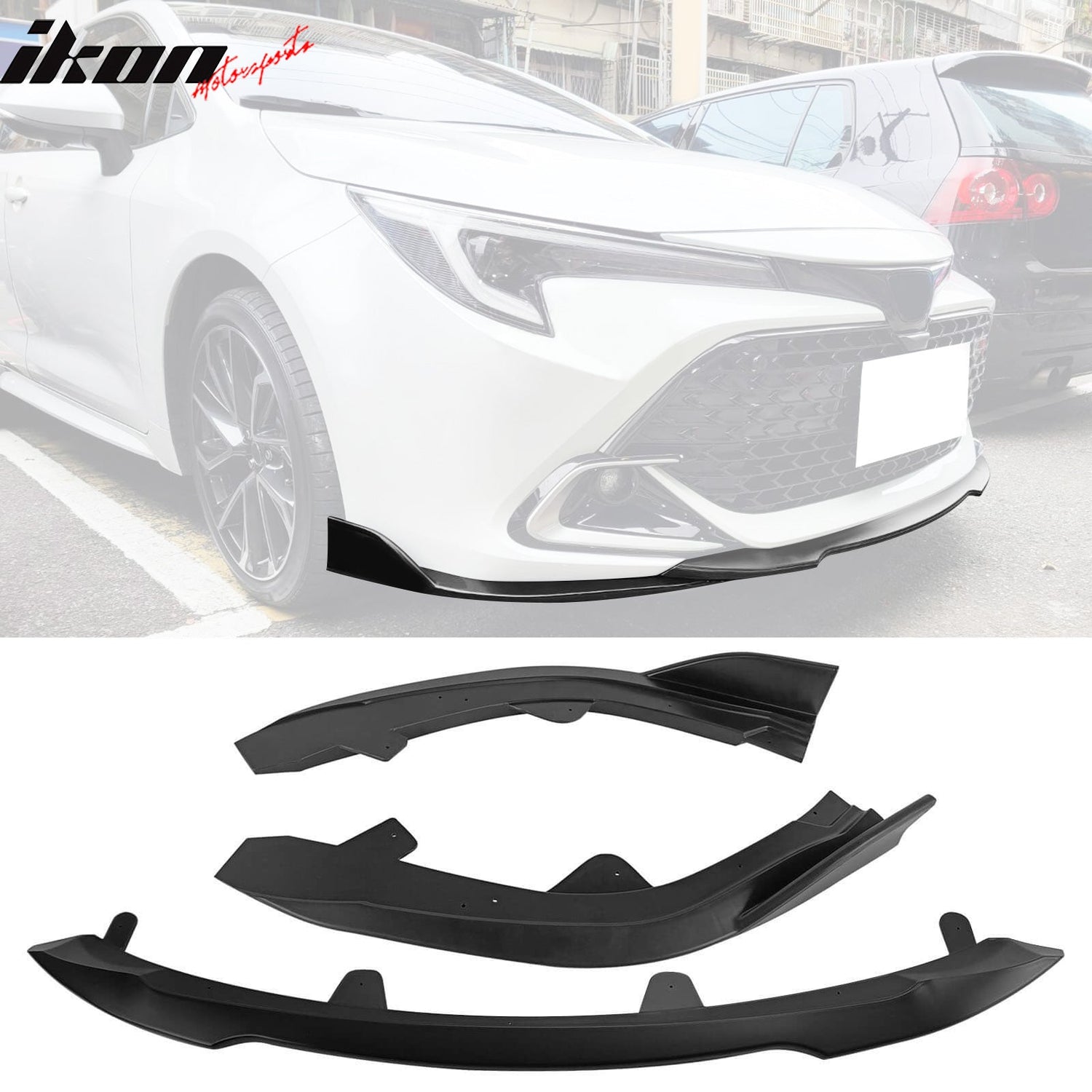 2022-2025 Toyota Corolla Auris 5-Door Matte Black 3PC Front Bumper Lip