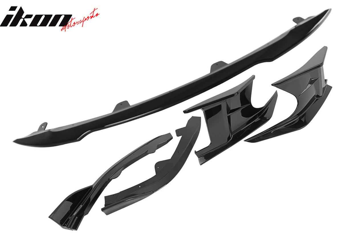 2022-2023 Toyota Corolla Gloss Black 3PC Front Bumper Lip+Side Canards
