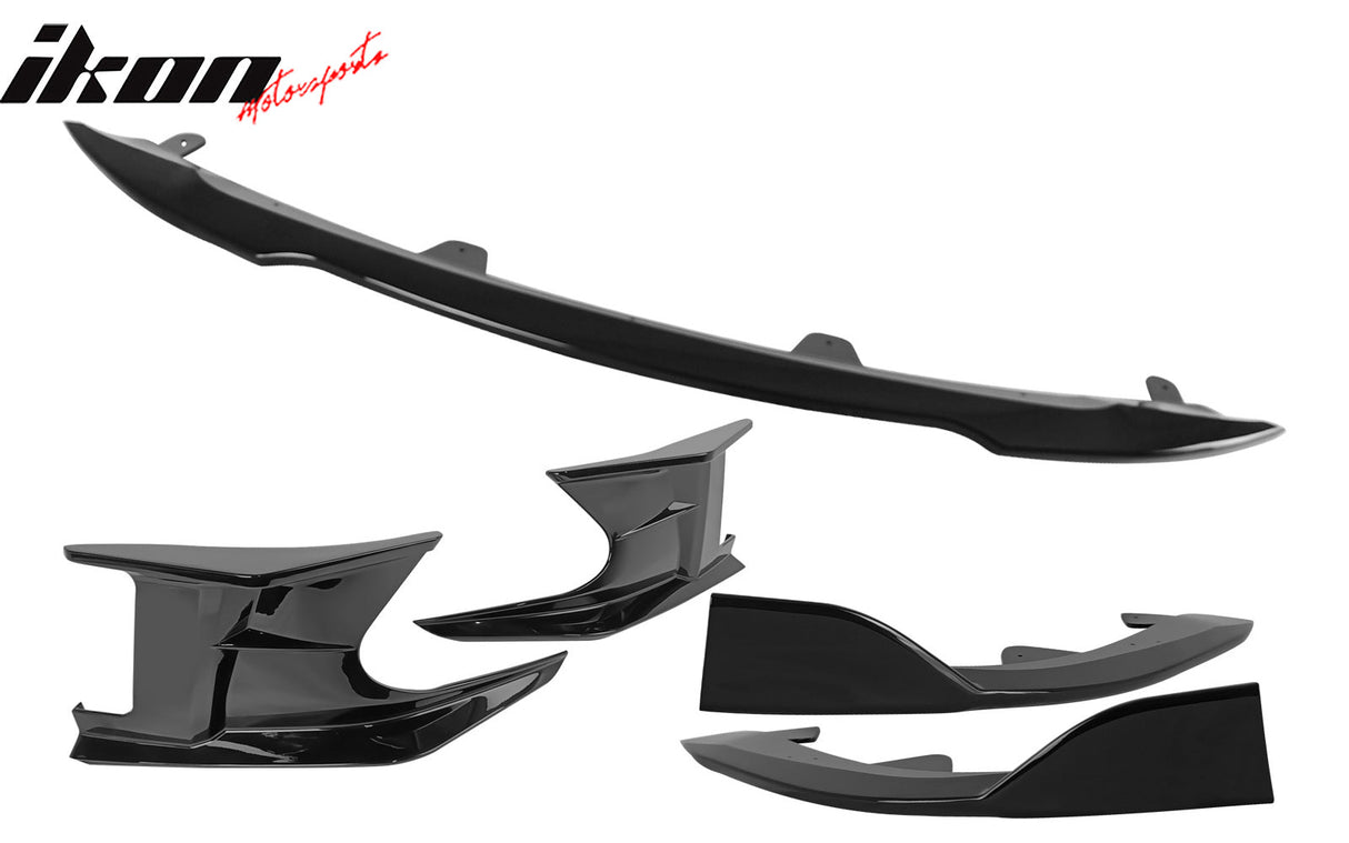 2022-2023 Toyota Corolla Gloss Black 3PC Front Bumper Lip+Side Canards