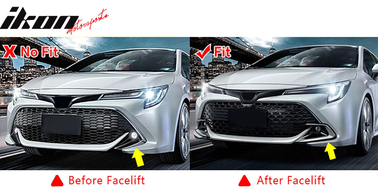 2022-2023 Toyota Corolla Matte Black 3PC Front Bumper Lip+Side Canards