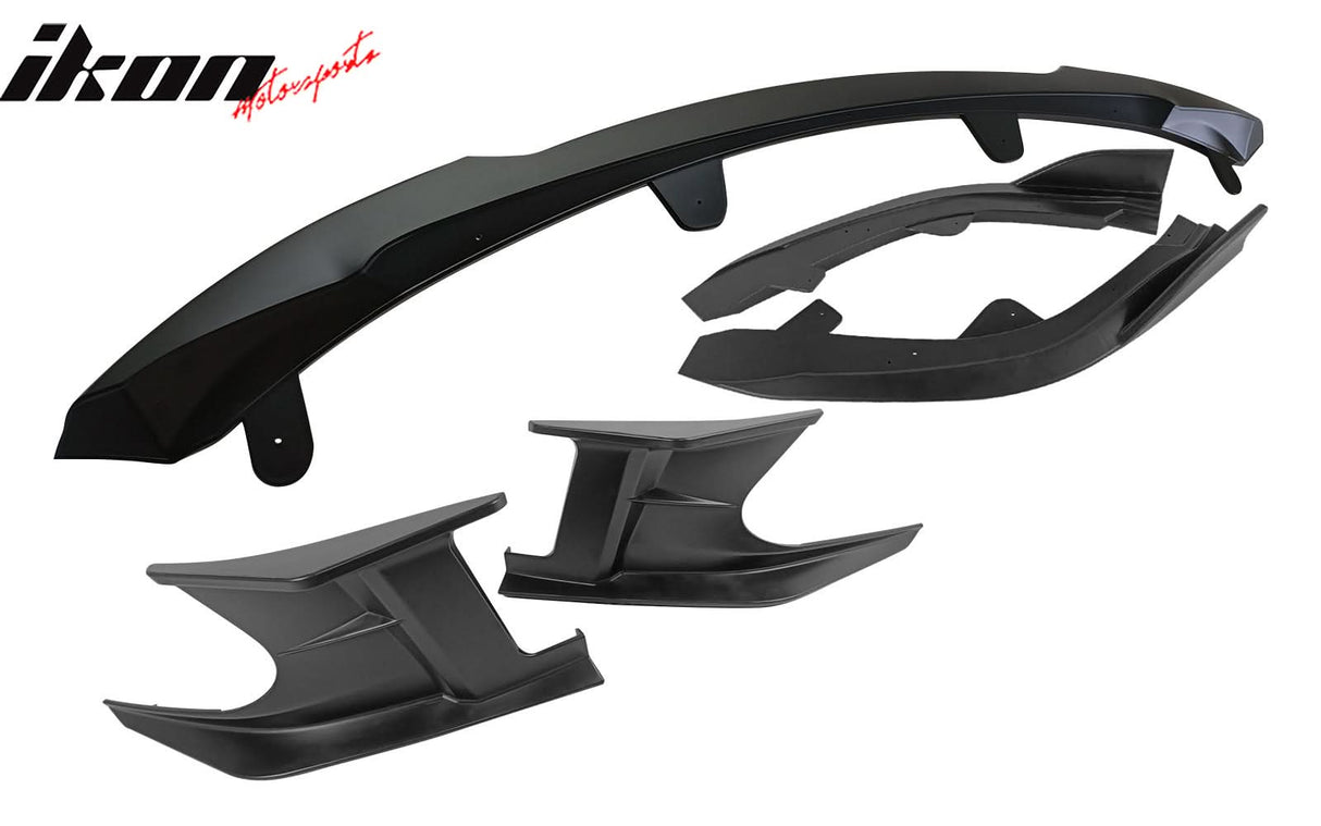 2022-2023 Toyota Corolla Matte Black 3PC Front Bumper Lip+Side Canards