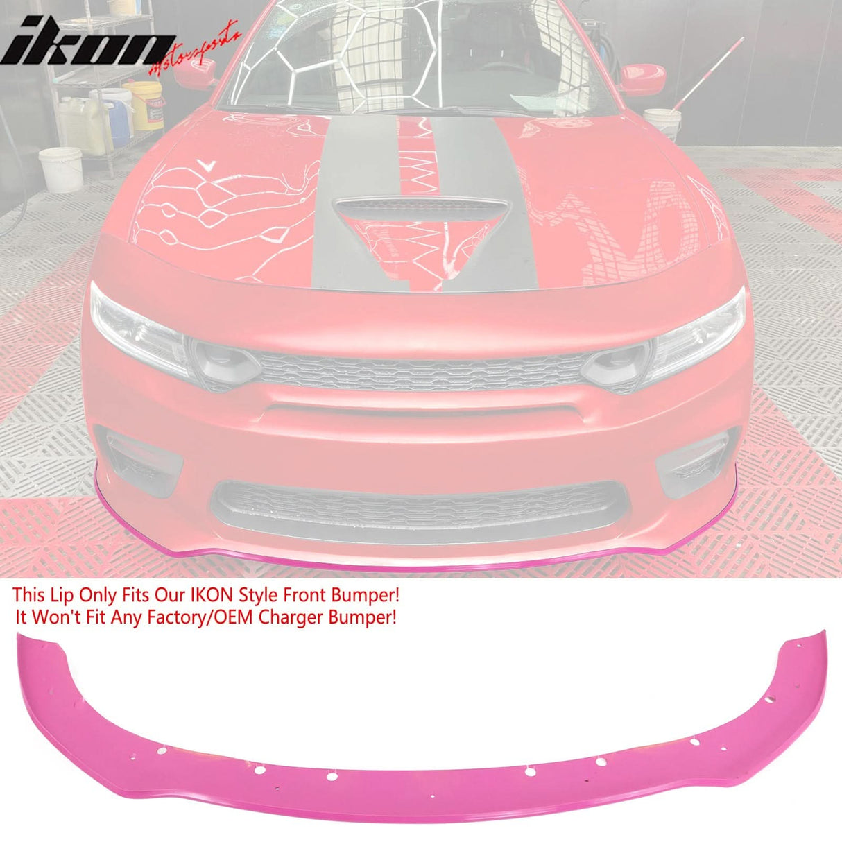 2015-2023 Dodge Charger Widebody Front Bumper Cover + Pink Lip PP