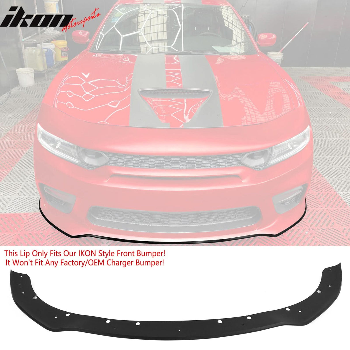 2015-2023 Dodge Charger Widebody SRT Bumper Cover Matte Black Lip PP