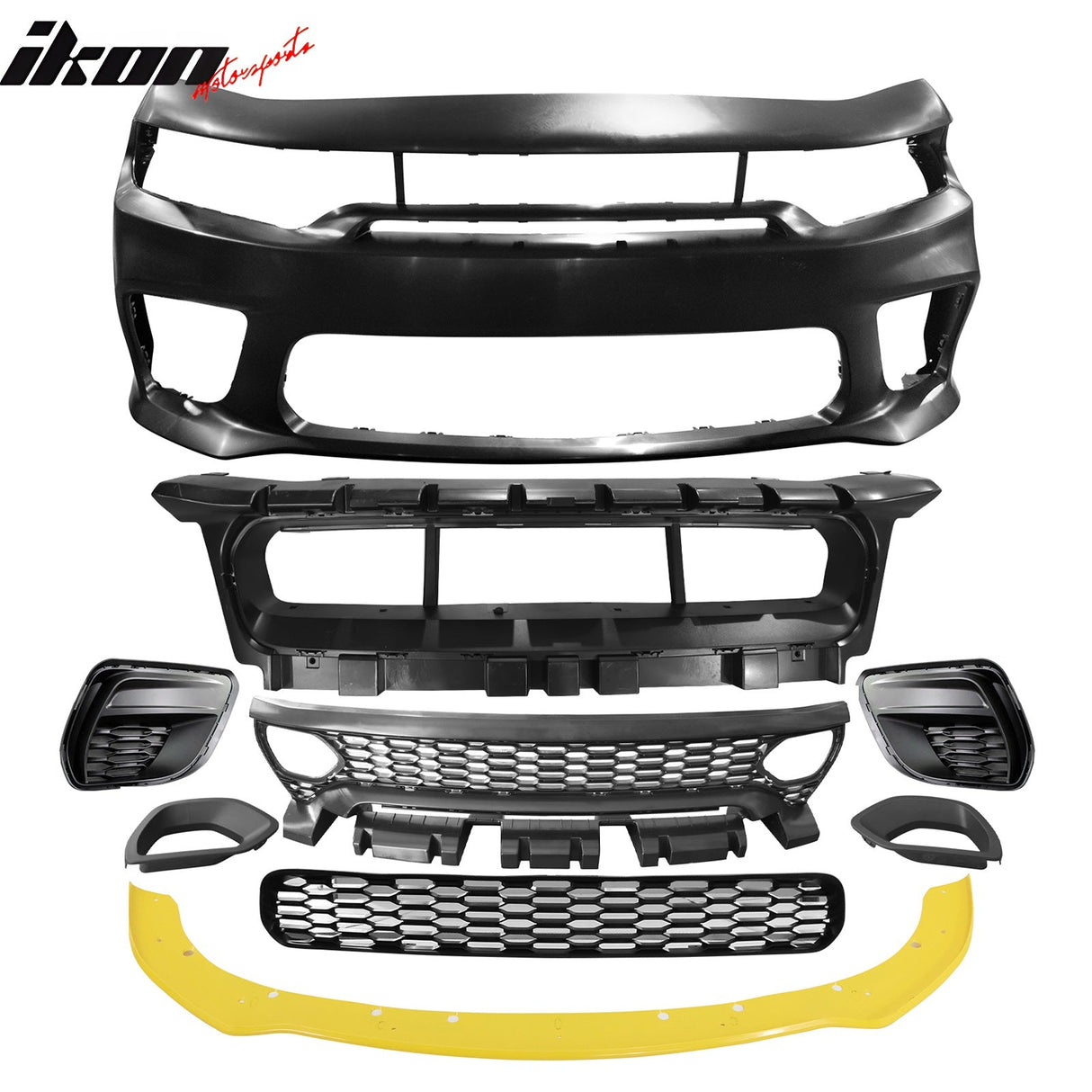 2015-2023 Dodge Charger Widebody SRT Front Bumper Cover Yellow Lip PP