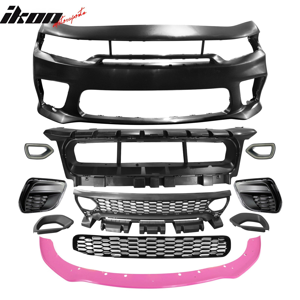 2015-2023 Dodge Charger Widebody SRT LED Bumper Cover Pink Lip PP