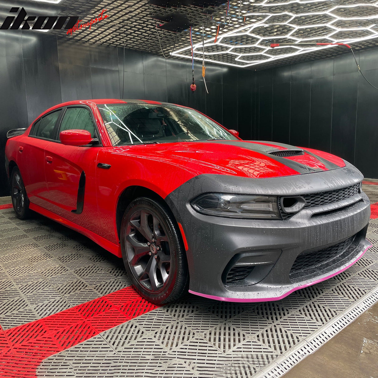 2015-2023 Dodge Charger Rear & Front Bumper + Pink Lip Diffuser PP