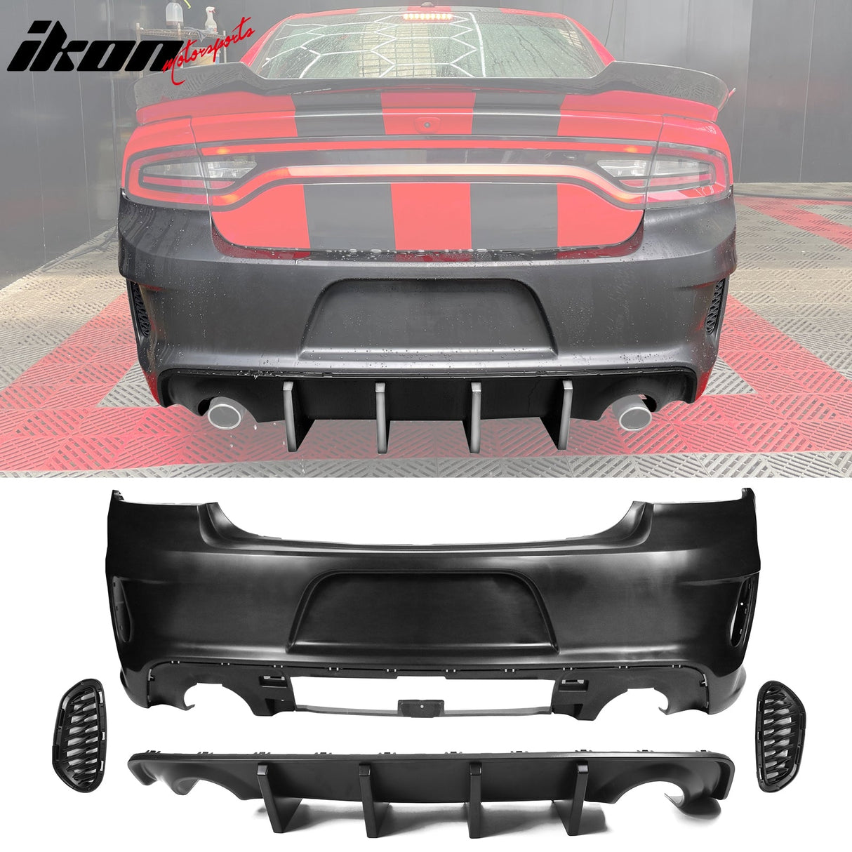 2015-2023 Dodge Charger Rear & Front Bumper Yellow Lip Diffuser