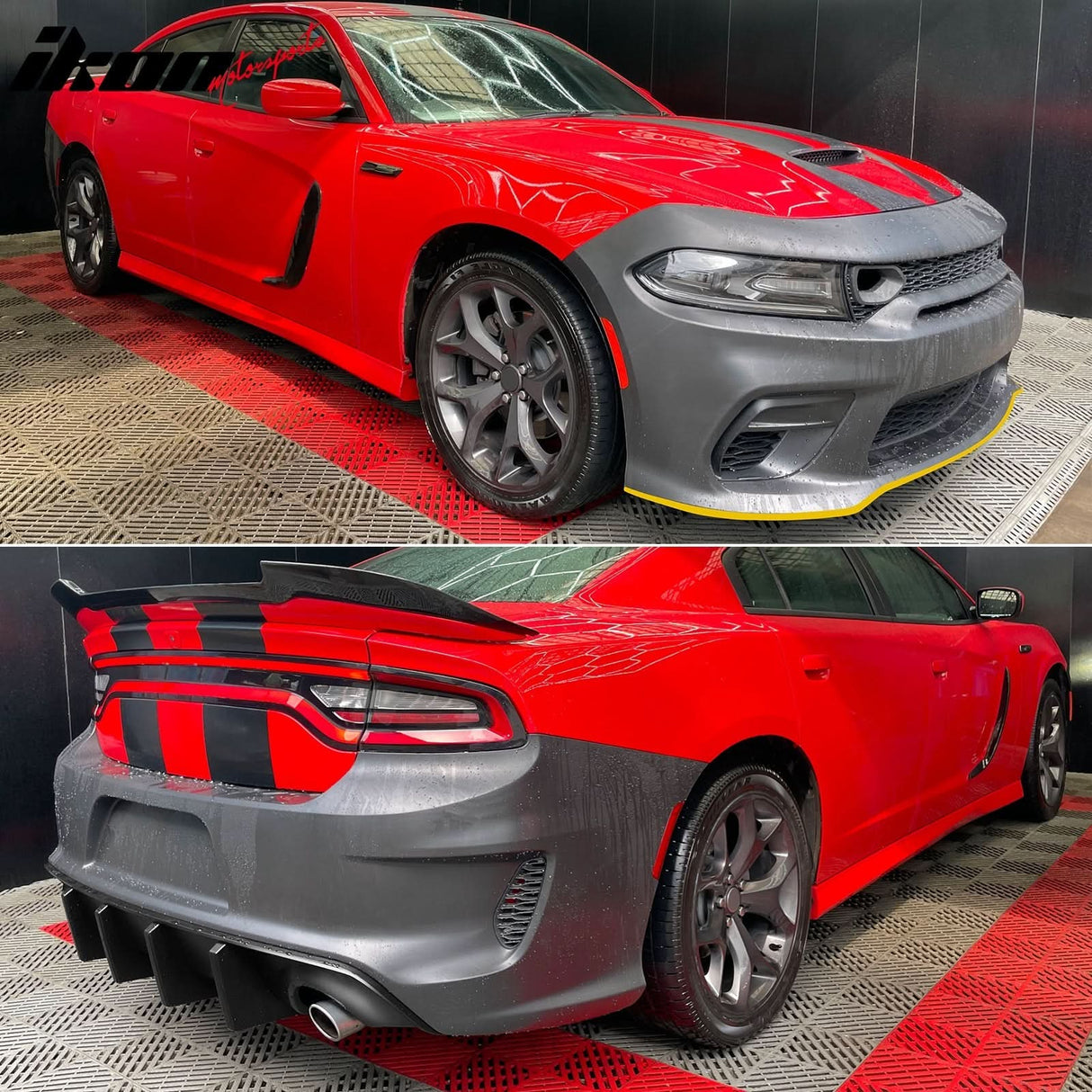 2015-2023 Dodge Charger Rear & Front Bumper Yellow Lip Diffuser