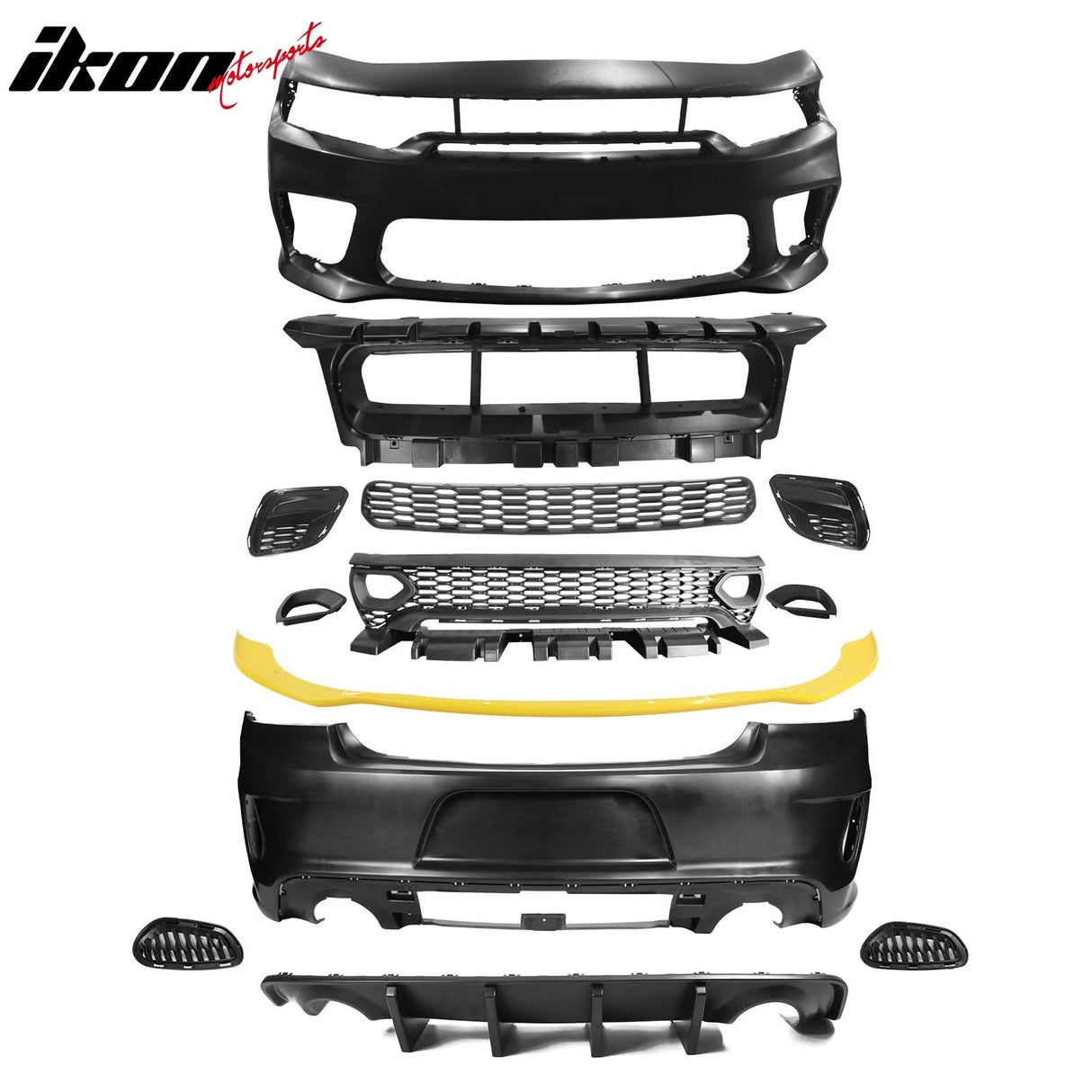 2015-2023 Dodge Charger Rear & Front Bumper Yellow Lip Diffuser