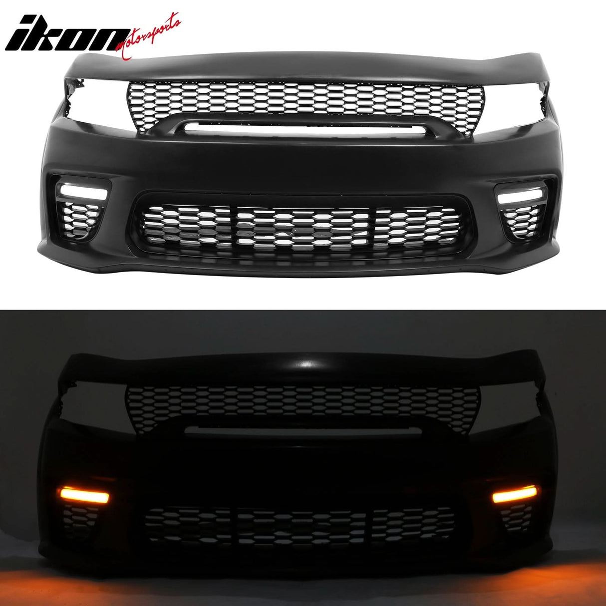 2015-2023 Dodge Charger Front Bumper Cover Grill LED Widebody Black P