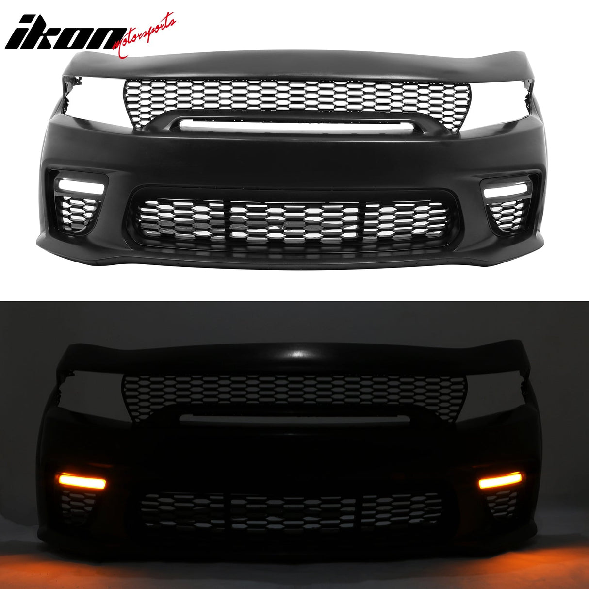 2015-2023 Dodge Charger Widebody LED Front Bumper Cover Yellow Lip PP
