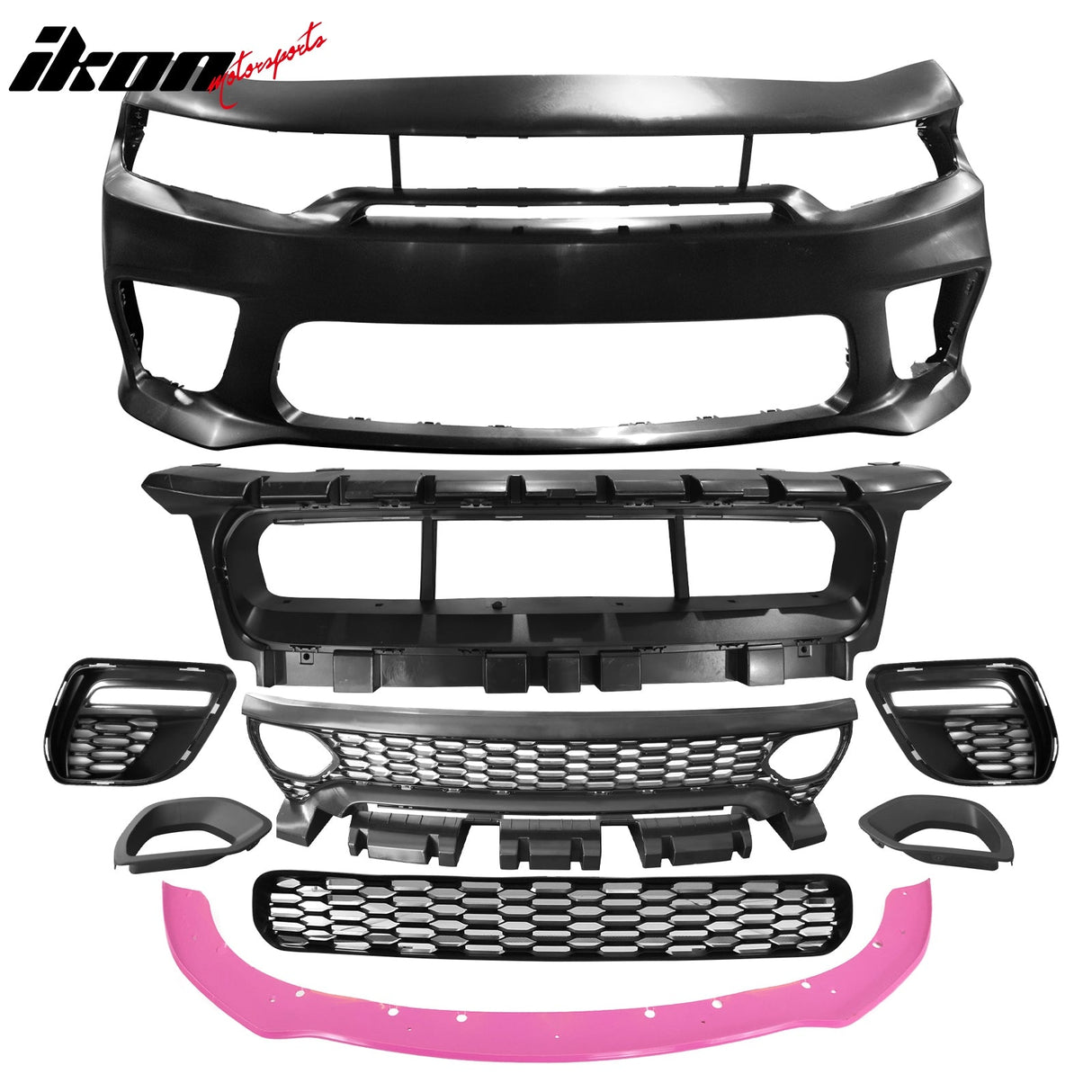 2015-2023 Dodge Charger Widebody SRT LED Front Bumper Cover Pink PP