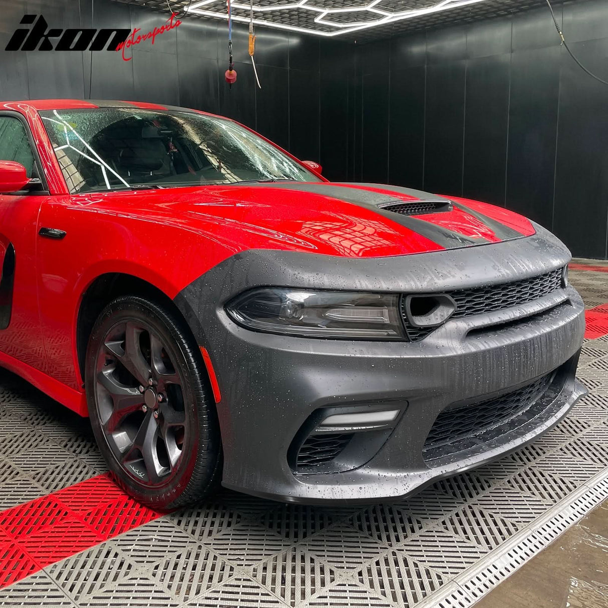 2015-2023 Dodge Charger Widebody LED Bumper Cover Matte Black Lip PP