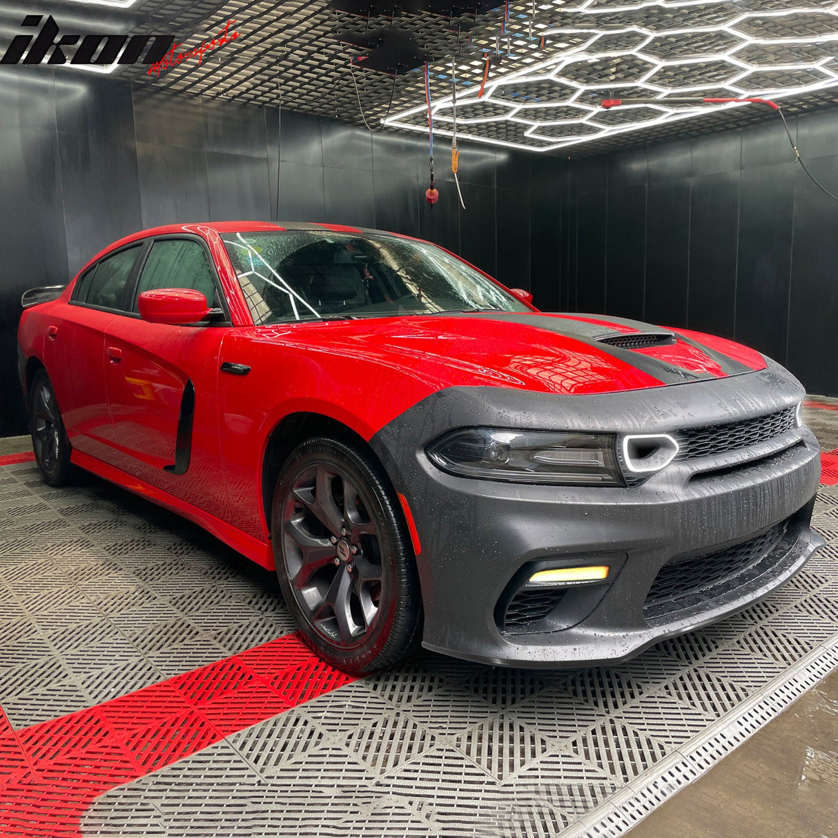 2015-2023 Dodge Charger Widebody LED Bumper Cover Matte Black Lip PP