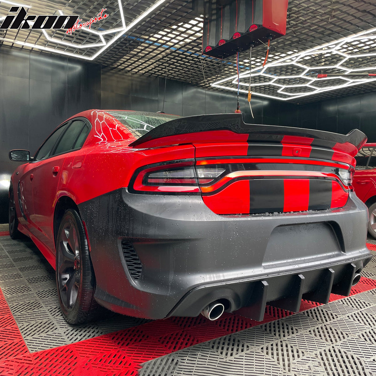 2015-2023 Dodge Charger Widebody SRT Rear Front Bumper Pink Lip PP LED