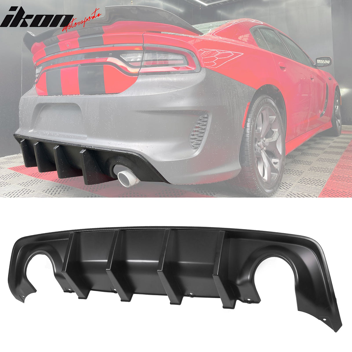 2015-2023 Dodge Charger Widebody SRT LED Front Bumper Matte Black Lip